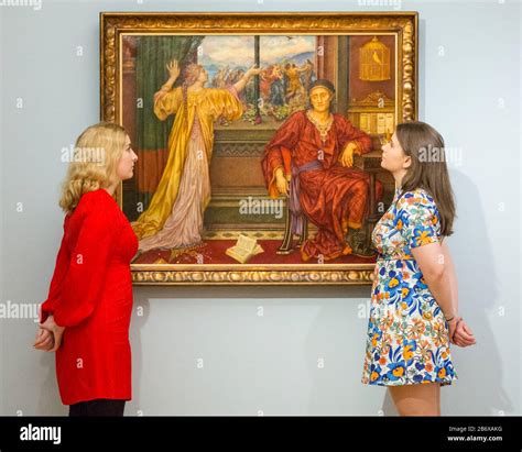 London, UK. 12th Mar, 2020. Assistants pose with Evelyn De Morgan's ...