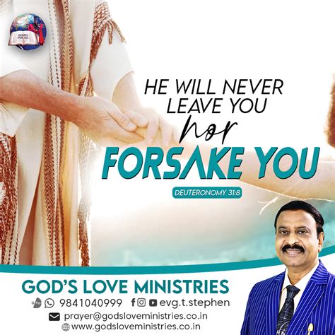 Deuteronomy 31:8 :: God's Love Ministries - Today's Promise