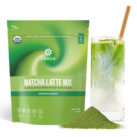 Buy Tenzo Matcha Green Tea Powder, Cafe Sweetened Matcha Latte Green ...