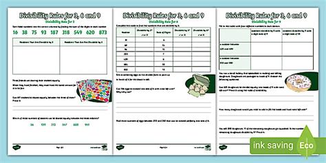 👉 KS2 Divisibility Rules for 3, 6 and 9 Activity Sheets