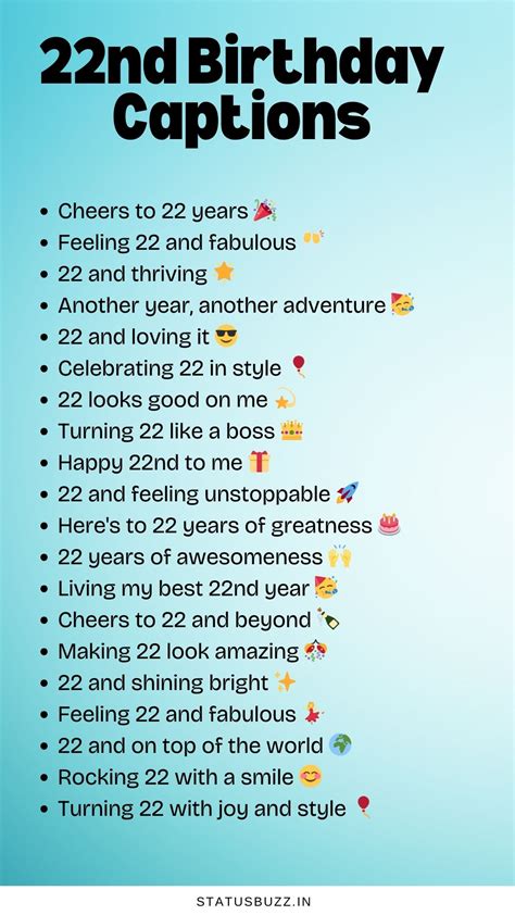 150+ Awesome 22nd Birthday Captions - StatusBuzz