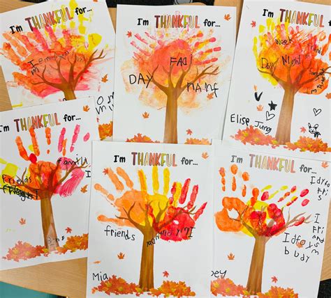 Thankful Handprint Tree Art Printable: Thanksgiving Craft (digital ...