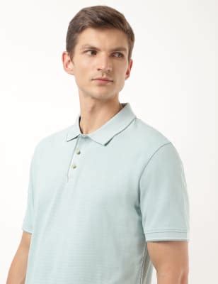 Pure Cotton Textured Polo Tshirt