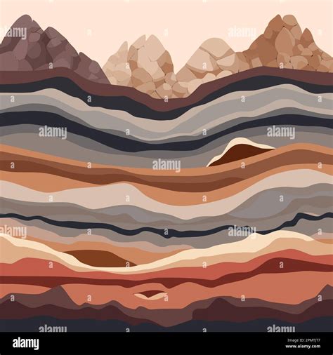 Colorful conceptual illustration to illustrate geology theme rocky soil layers Stock Vector ...
