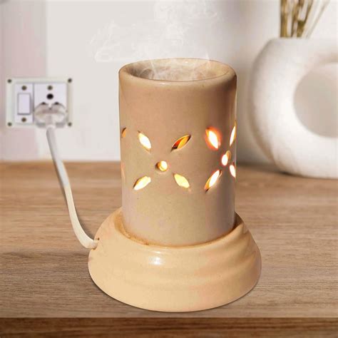 Pure Source India Ceramic Oil Diffuser Electric Small (4.5 inch, Ivory ...