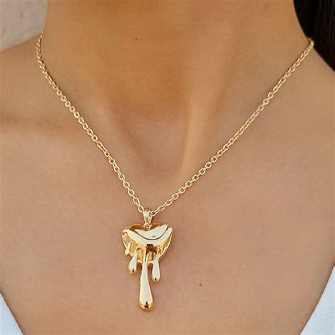 TFC Melting Heart Gold Plated Pendant Necklace