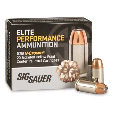 SIG SAUER Elite V-Crown, .45 ACP, JHP, 230 Grain, 20 Rounds - 708748 ...