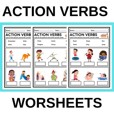 Verbs Worksheet for Kids 的图像结果