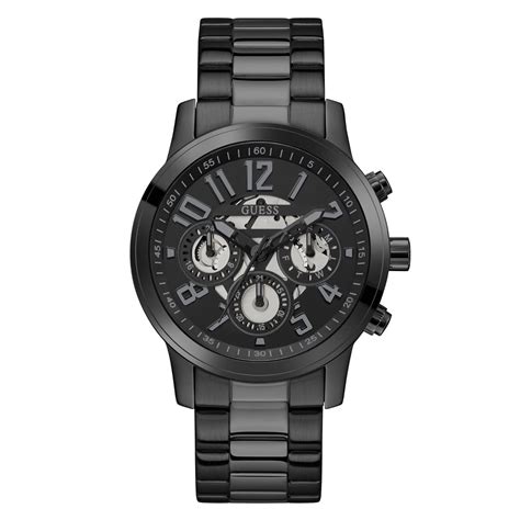 GUESS Men Black Round Stainless Steel Dial Analog Watch- GW0627G3 ...