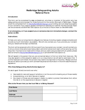 Fillable Online redbridge safeguarding adults referral form (1) Fax ...