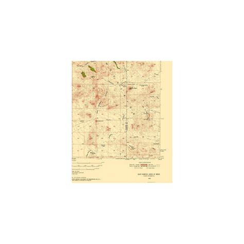 Topographical Map - San Simon Arizona Quad - USGS 1950 - 23 x 27.86 ...