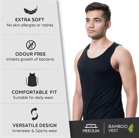 Heelium Bamboo Vest for Men - Pack of 2