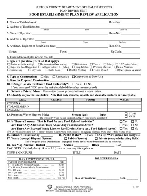 2020-2026 Form NY Food Establishment Plan Review Guide - Suffolk County ...
