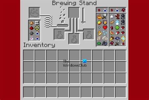 Minecraft Brewing Stand Recipes and Charts