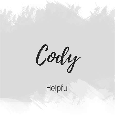 Cody Boy Names, Baby Names And Meanings, Names With Meaning, Name ...