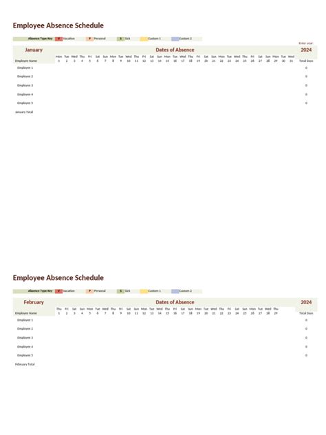 Image result for Employee Absence Schedule Tutorial