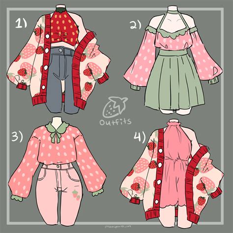 Strawberry Outfits | Whimsical fashion, Clothing design sketches ...