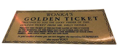 Willy Wonka GOLDEN TICKET - Slip inside a chocolate India | Ubuy