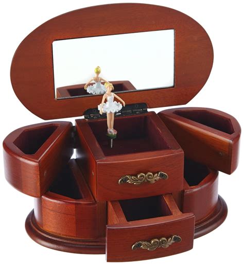 Buy MusicBox Kingdom 16066 Wooden Ballerina Musical Jewelry Box ...