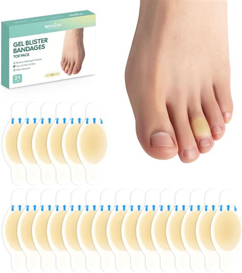 Amazon.com: Welnove Gel Blister Bandages for Feet - 21ct Blister Cushion (Toe Pack) for Heel ...
