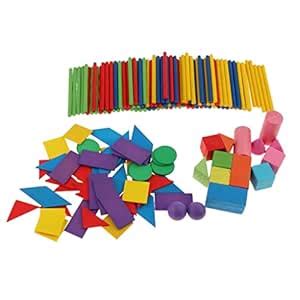 Buy Counting Stick & Geometric Shape Blocks Math Educational Toy for ...