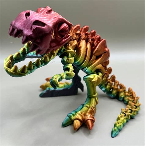 3D Printed Articulated T-rex, Articulated T Rex 3d Print, 3d Printed ...