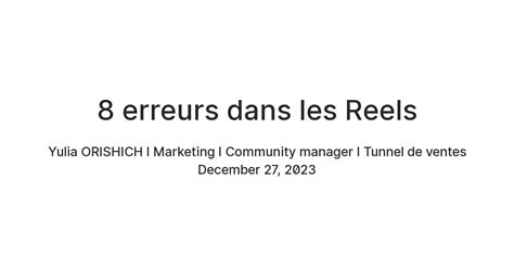 8 erreurs dans les Reels — Teletype