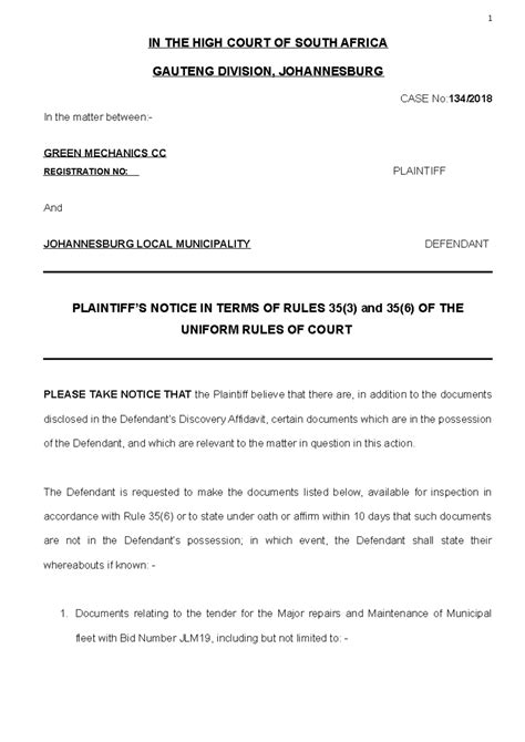 DATE Hearing Application Form 2024 - High Court JHB - Studocu