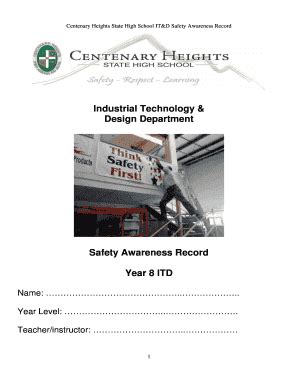 Fillable Online centheigshs eq edu Year 8 itd safety awareness booklet ...