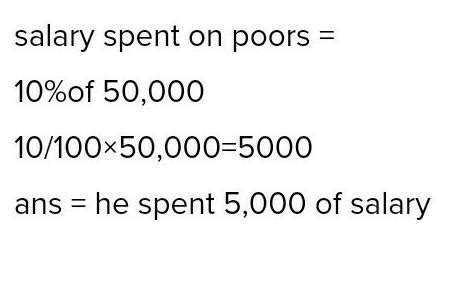 If Ram’s salary is Rs. 50,000 per month, Ram spends 10% of his salary ...