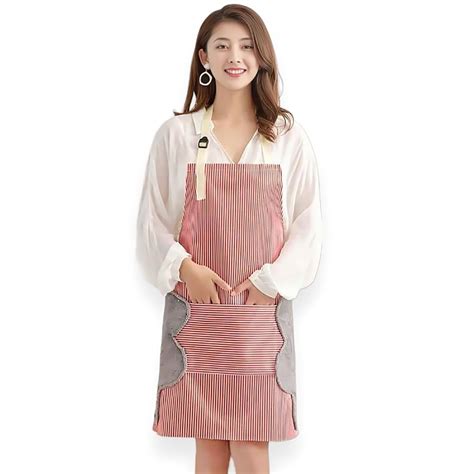 Buy GLUN® Waterproof Unisex Strips Kitchen Apron with Center Pocket and ...