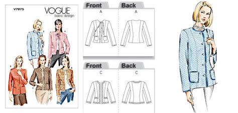 Chanel Style Jacket Pattern 的图像结果
