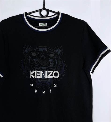 Женская футболка kenzo paris черная оригинал кэнзо тигр бег лого — цена ...