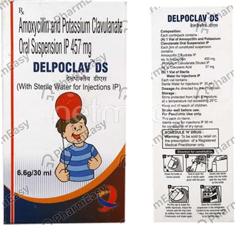 Delpoclav Ds 457mg Dry Suspension 30ml: Uses, Side Effects, Price ...