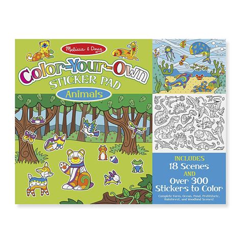 Buy Melissa & Doug Color Your Own Sticker Pad Animals Sticker Pad ...