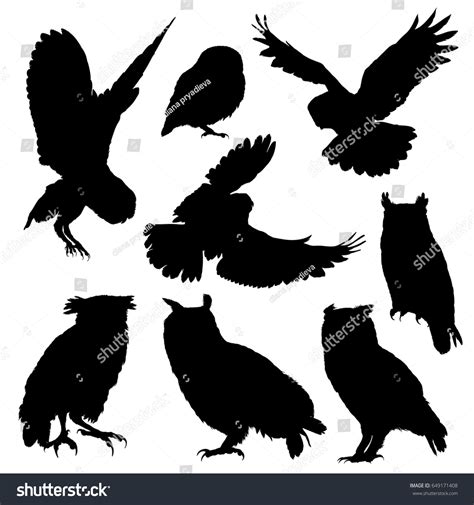 Flying Owl Silhouette Clip Art