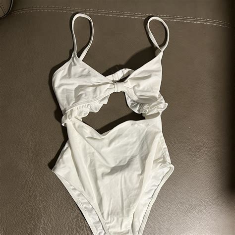 Fashion Union white one piece swimsuit. Bought for... - Depop
