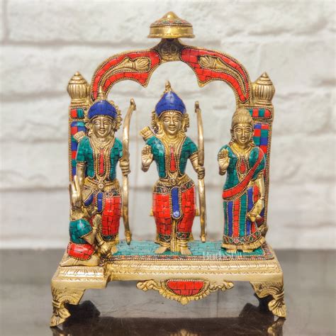 Buy Divine Brass Ram Darbar with Natural Stonework - 13 Inches ...