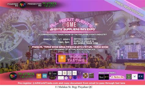 ALL ABOUT EVENTS eSME EVENTS SUPPLIERS MINI EXPO, Matrix Creation ...