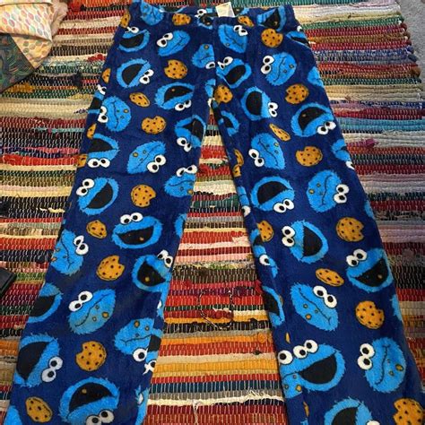 cookie monster pj pants wide leg, has a spot for a... | Depop in 2025 ...