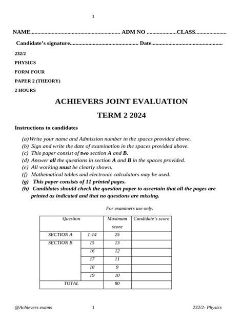 Image result for Physics Form 4 Paper
