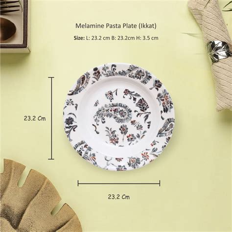 Stehlen 100% Pure melamine Pasta Plate- Ikkat - set of 2