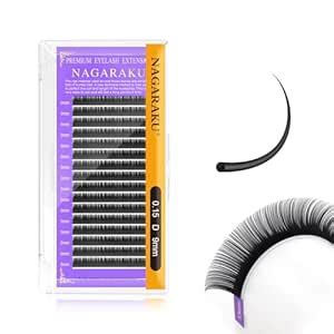 Buy NAGARAKU Eyelash Extensions Individual Lashes 0.15 mm D curl 9mm ...