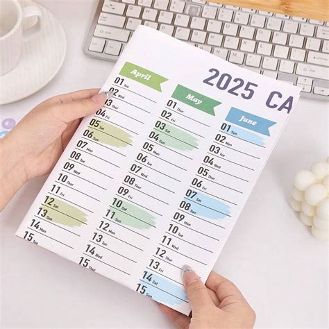 1 Pc 2025 Colorful Large Size Paper Wall Calendar With Stickers And ...