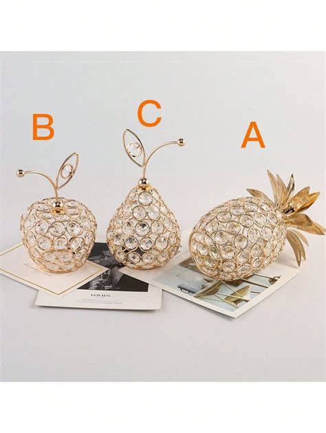 Crystal Pineapple Ornament Artificial Fruit Figurine Glass Fruit Statue ...