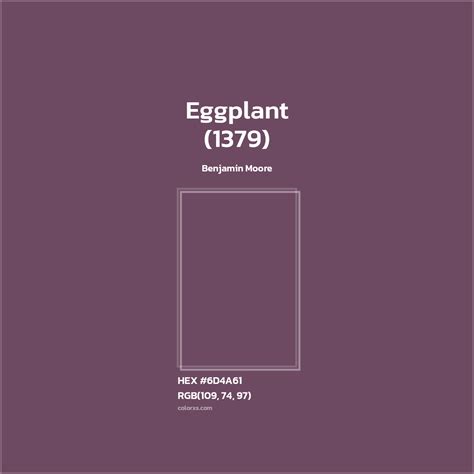 Benjamin Moore Eggplant (1379) Paint - color codes, matching paints and ...