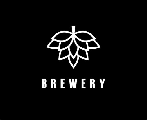 Prosty kwiat chmielu do projektowania logo browaru piwa | Wektor Premium