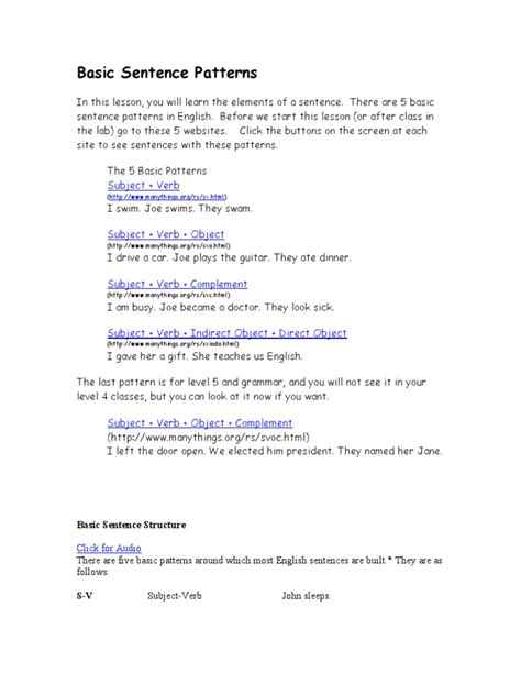 5 Basic Sentence Patterns 的图像结果