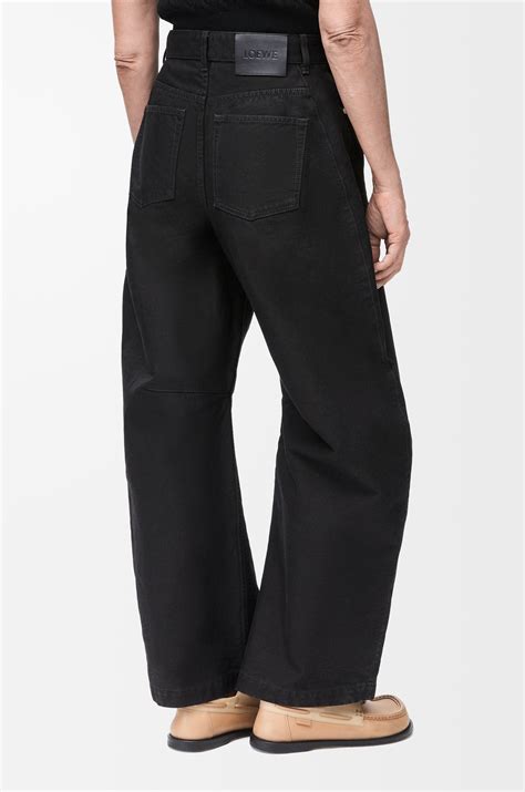 Barrel trousers in cotton Black - LOEWE