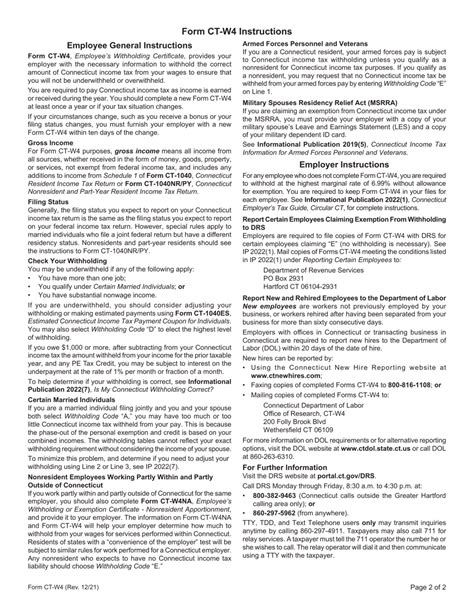 Form CT-W4 Download Printable PDF or Fill Online Employee's Withholding ...